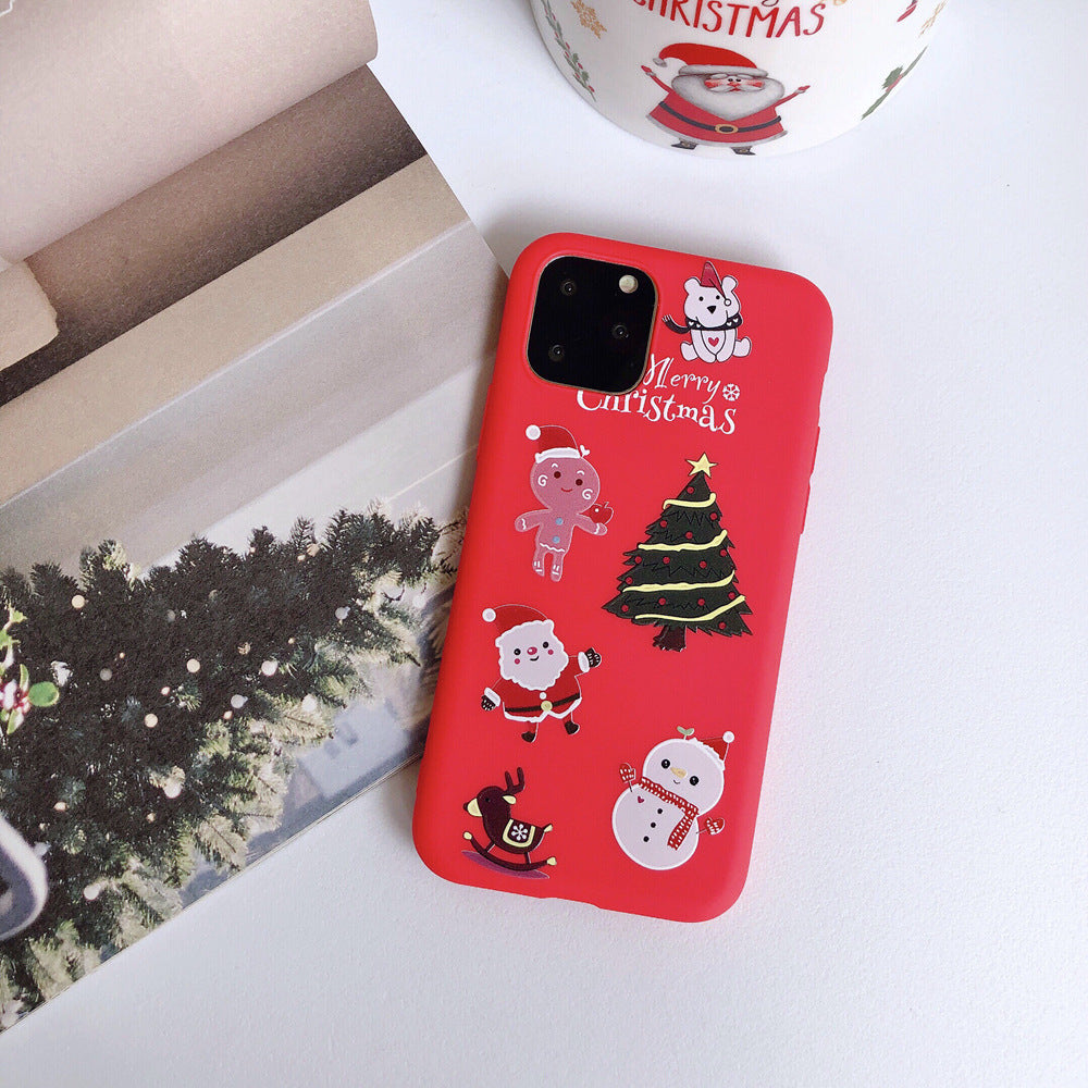 Christmas red cartoon frosted painted phone case Christmas red cartoon frosted painted phone case